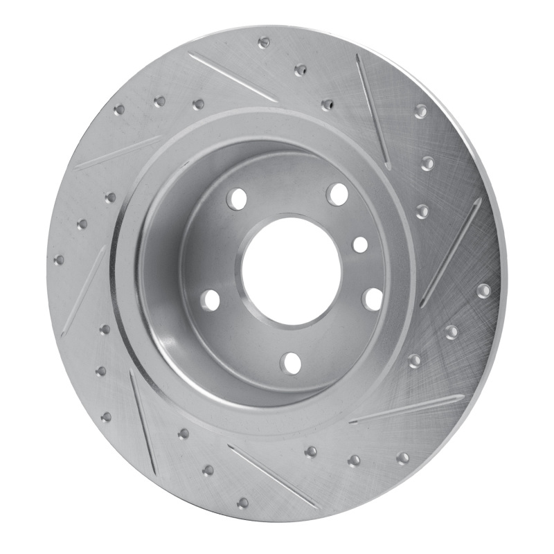 Land Rover Range Rover Brake Rotor (1) - Rear Left - R1 Concepts - Drilled & Slotted - Silver - `94-`04